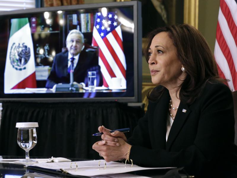 Vice President Harris has met virtually with Mexican President Andrés Manuel López Obrador, but on Tuesday, they will meet in person in Mexico City to discuss immigration issues. Vice President Harris has met virtually with Mexican President Andrés Manuel López Obrador, but on Tuesday, they will meet in person in Mexico City to discuss immigration issues.