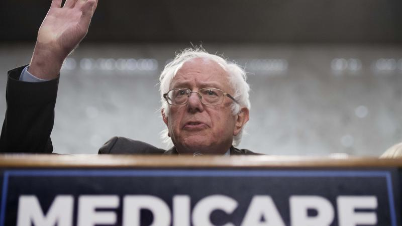 Sen. Bernie Sanders, I-Vt., discusses his "Medicare for All" legislation on Capitol Hill on Wednesday. Sen. Bernie Sanders, I-Vt., discusses his "Medicare for All" legislation on Capitol Hill on Wednesday.