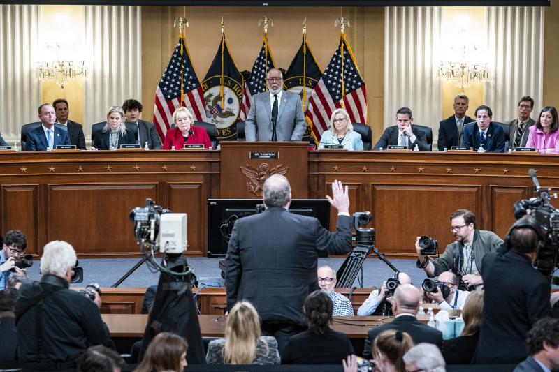 Former Fox News digital politics editor Chris Stirewalt is sworn in to testify as the House select committee investigating the Jan. 6 attack on the Capitol continues hearings in Washington on Monday. Former Fox News digital politics editor Chris Stirewalt is sworn in to testify as the House select committee investigating the Jan. 6 attack on the Capitol continues hearings in Washington on Monday.