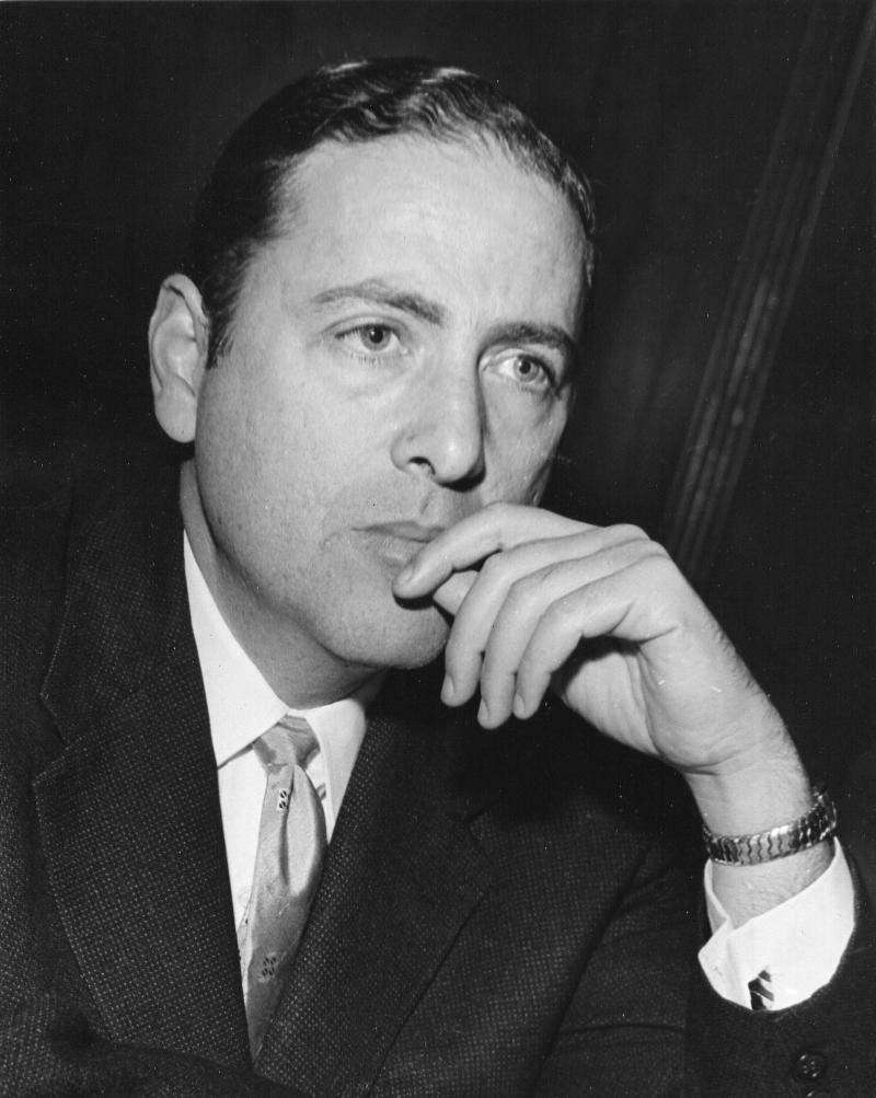Novelist Herman Wouk, pictured here in 1955, wrote about a variety of subjects, including World War II, the publishing world and a fictional Caribbean island. Novelist Herman Wouk, pictured here in 1955, wrote about a variety of subjects, including World War II, the publishing world and a fictional Caribbean island.