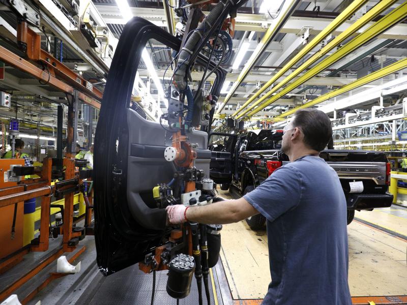 An F-150 pickup is assembled at a Ford plant in Dearborn, Mich., last year. Manufacturing has been a soft spot in recent months. An F-150 pickup is assembled at a Ford plant in Dearborn, Mich., last year. Manufacturing has been a soft spot in recent months.