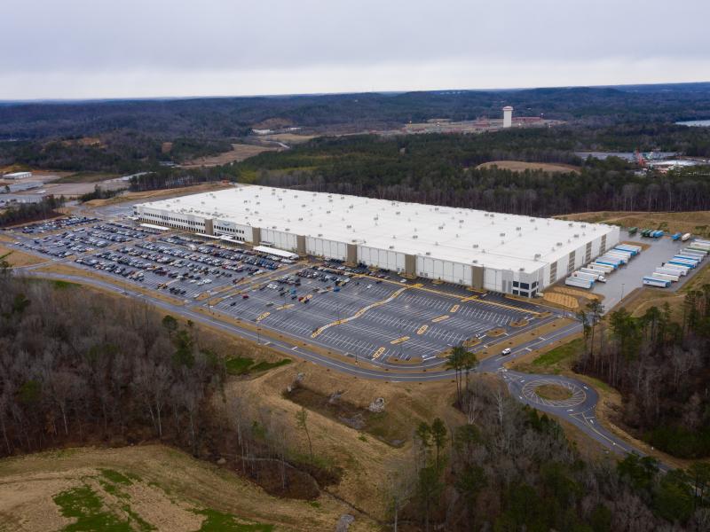 Vote tally begins in a union election at Amazon's warehouse in Bessemer, Ala., pictured here on Feb. 6. Vote tally begins in a union election at Amazon's warehouse in Bessemer, Ala., pictured here on Feb. 6.