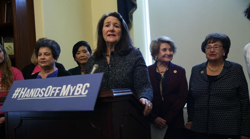At an October news conference, the Congressional Pro-Choice Caucus called on President Trump to reverse the administration's moves to limit women's access to birth control. Rep. Diana DeGette, D-Colo., spoke at the lectern during the event on Capitol Hill At an October news conference, the Congressional Pro-Choice Caucus called on President Trump to reverse the administration's moves to limit women's access to birth control. Rep. Diana DeGette, D-Colo., spoke at the lectern during the event on Capitol Hill