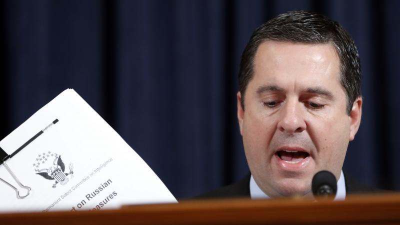 Ranking member Rep. Devin Nunes, R-Calif., makes an opening statement as former White House national security aide Fiona Hill, and David Holmes, a U.S. diplomat in Ukraine, testify before the House Intelligence Committee on Capitol Hill last month. Ranking member Rep. Devin Nunes, R-Calif., makes an opening statement as former White House national security aide Fiona Hill, and David Holmes, a U.S. diplomat in Ukraine, testify before the House Intelligence Committee on Capitol Hill last month.