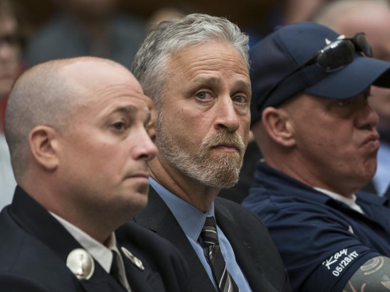 TV personality Jon Stewart at a hearing by the House Judiciary Committee as it considers permanent authorization of the Victim Compensation Fund on Capitol Hill in Washington. TV personality Jon Stewart at a hearing by the House Judiciary Committee as it considers permanent authorization of the Victim Compensation Fund on Capitol Hill in Washington.