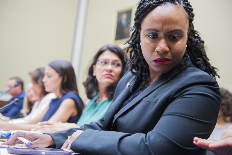 Democrats on the House Committee on Oversight and Government Reform are examining how states regulate abortion clinics. From right are Reps. Ayanna Pressley, D-Mass., Rashida Tlaib, D-Mich., and Alexandria Ocasio-Cortez, D-N.Y. Democrats on the House Committee on Oversight and Government Reform are examining how states regulate abortion clinics. From right are Reps. Ayanna Pressley, D-Mass., Rashida Tlaib, D-Mich., and Alexandria Ocasio-Cortez, D-N.Y.