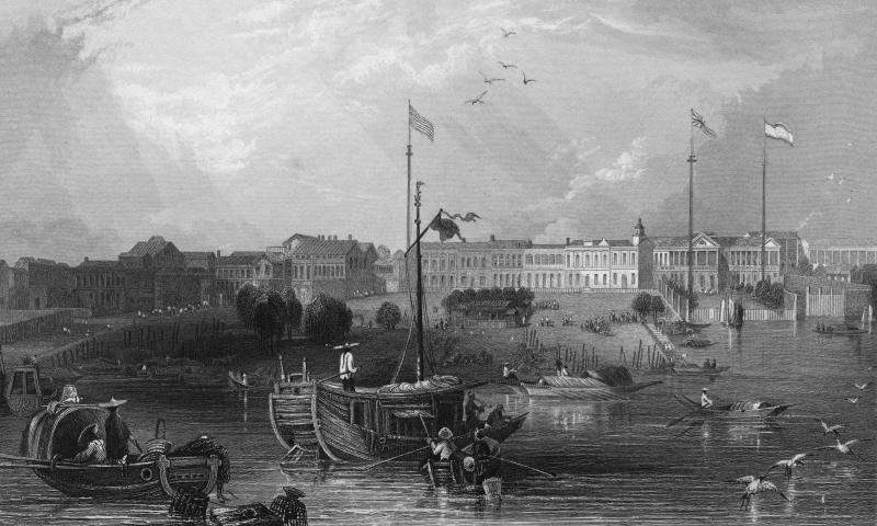 A view of Canton (Guangzhou), on the Pearl River in China, circa 1840. Canton was already a great trading port when the American ship Empress of China arrived in 1784 to fill up its hold with tea. A view of Canton (Guangzhou), on the Pearl River in China, circa 1840. Canton was already a great trading port when the American ship Empress of China arrived in 1784 to fill up its hold with tea.