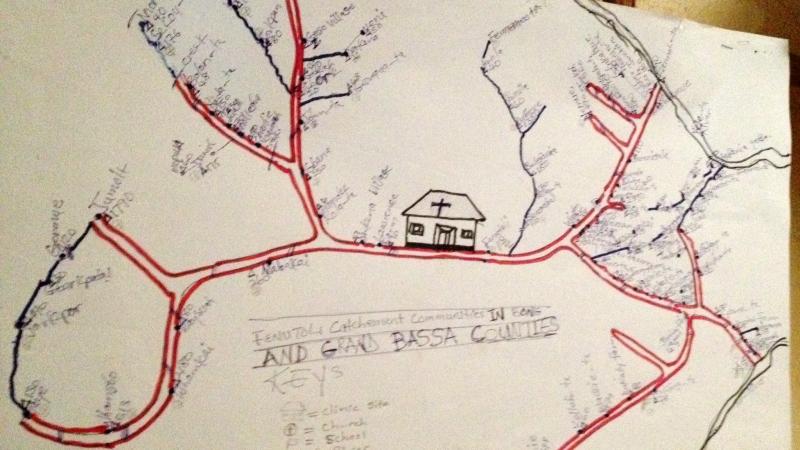 The job of contact tracing can involve detective work. During the Ebola outbreak in West Africa in 2014, a hand-drawn map on the wall of a rural clinic in Liberia showed health workers how to get to a remote village where a woman with Ebola may have trave The job of contact tracing can involve detective work. During the Ebola outbreak in West Africa in 2014, a hand-drawn map on the wall of a rural clinic in Liberia showed health workers how to get to a remote village where a woman with Ebola may have trave
