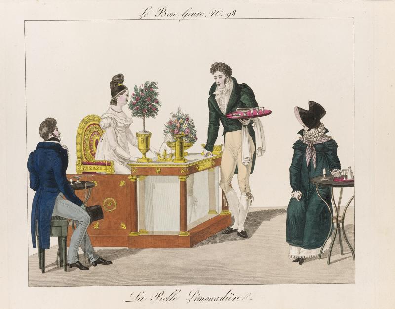 La Belle Limonadiere, hand coloured etching (1816). Lemonade was ubiquitous in mid-17th century Paris. Where the limonadiers went, piles of spent lemon peels followed. As rats nibbled on the peels, they killed off plague-infected fleas, Tom Nealon argues La Belle Limonadiere, hand coloured etching (1816). Lemonade was ubiquitous in mid-17th century Paris. Where the limonadiers went, piles of spent lemon peels followed. As rats nibbled on the peels, they killed off plague-infected fleas, Tom Nealon argues