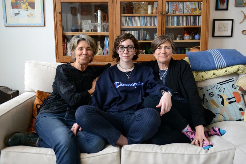 Hillary and Julie Goodridge with their daughter, Annie (center). "It was a lot of stress for all of us, all the time," says Annie, now 23, of her parents' involvement in the lawsuit that made same-sex marriages legal. "When you have to be on all the time, Hillary and Julie Goodridge with their daughter, Annie (center). "It was a lot of stress for all of us, all the time," says Annie, now 23, of her parents' involvement in the lawsuit that made same-sex marriages legal. "When you have to be on all the time,