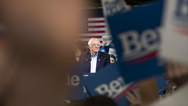 Sen. Bernie Sanders pauses while speaking during a primary night rally in Essex Junction, Vt., on Tuesday. Sanders has gotten more positive support from Russian media than any other Democratic candidate. Sen. Bernie Sanders pauses while speaking during a primary night rally in Essex Junction, Vt., on Tuesday. Sanders has gotten more positive support from Russian media than any other Democratic candidate.