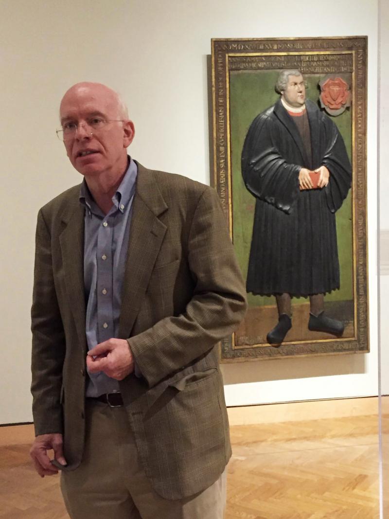 Minneapolis Institute of Art curator Tom Rassieur stands in a gallery showcasing objects honoring the 500th anniversary of Martin Luther posting his 95 Theses against the Catholic Church. Minneapolis Institute of Art curator Tom Rassieur stands in a gallery showcasing objects honoring the 500th anniversary of Martin Luther posting his 95 Theses against the Catholic Church.