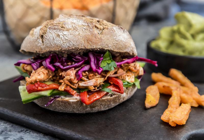 Focusing less on the meat-free or health aspects of plant-based dishes, like this jackfruit burger — and more on their flavor, mouthfeel and provenance — could go a long way toward getting meat lovers to choose these options more often. That's accordi Focusing less on the meat-free or health aspects of plant-based dishes, like this jackfruit burger — and more on their flavor, mouthfeel and provenance — could go a long way toward getting meat lovers to choose these options more often. That's accordi