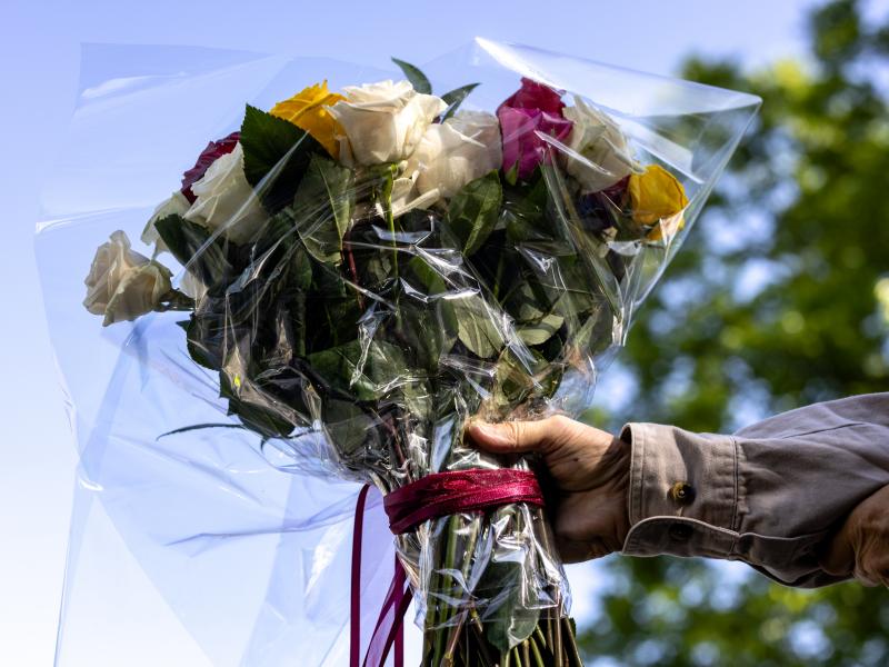 A man brings flowers to Robb Elementary School on Wednesday in Uvalde, Texas. A man brings flowers to Robb Elementary School on Wednesday in Uvalde, Texas.