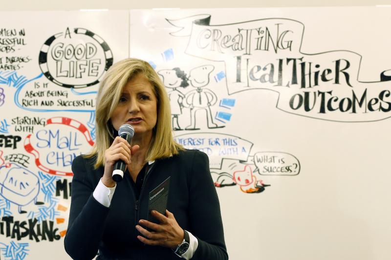 Arianna Huffington, president and editor-in-chief of The Huffington Post Media Group, speaks at the 2014 World Economic Forum. Reporters and editors in 15 countries will contribute to "What Works," her site's new initiative focused on covering positive ne Arianna Huffington, president and editor-in-chief of The Huffington Post Media Group, speaks at the 2014 World Economic Forum. Reporters and editors in 15 countries will contribute to "What Works," her site's new initiative focused on covering positive ne