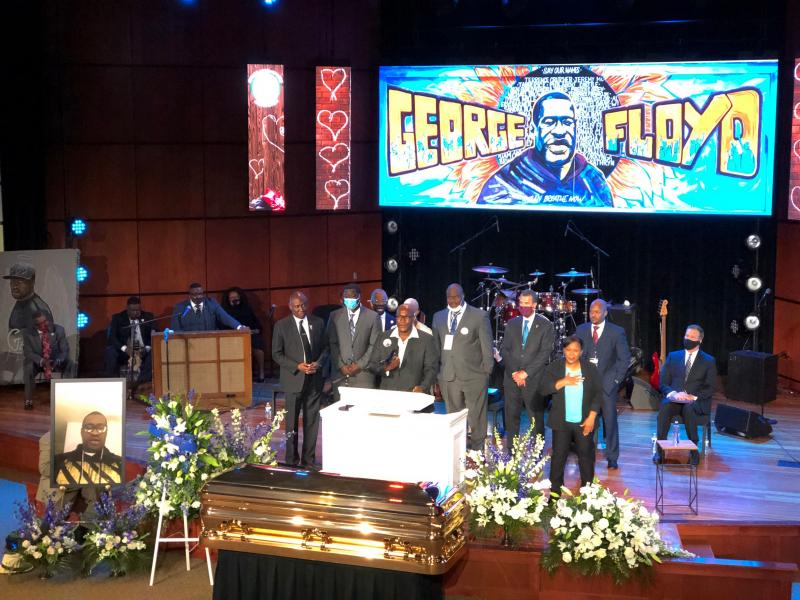 Members of George Floyd's family, including his brother Philonise Floyd, spoke during a memorial service for Floyd on June 4 at North Central University's Frank J. Lindquist Sanctuary in Minneapolis. Members of George Floyd's family, including his brother Philonise Floyd, spoke during a memorial service for Floyd on June 4 at North Central University's Frank J. Lindquist Sanctuary in Minneapolis.