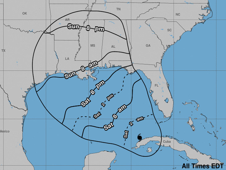 Hurricane Ida has moved into the Gulf of Mexico and is forecast to make landfall in Louisiana late Sunday as a major hurricane. Hurricane Ida has moved into the Gulf of Mexico and is forecast to make landfall in Louisiana late Sunday as a major hurricane.