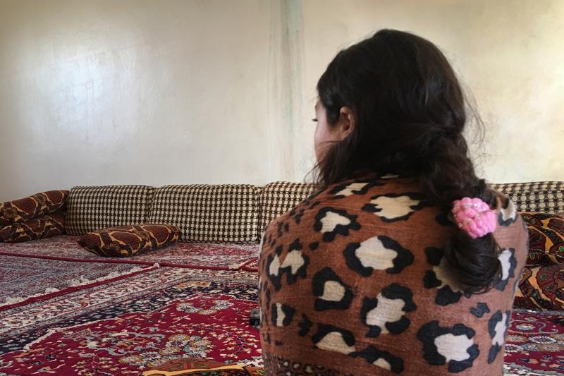 Jeelan, 11, the day after being rescued from an ISIS family who had held her captive for the past two years. She says she doesn't remember her Yazidi family. "I want to go back to Um Ali," she says, referring to the Iraqi woman who had been pretending to Jeelan, 11, the day after being rescued from an ISIS family who had held her captive for the past two years. She says she doesn't remember her Yazidi family. "I want to go back to Um Ali," she says, referring to the Iraqi woman who had been pretending to