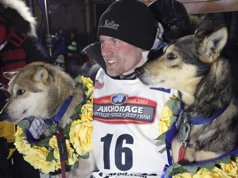 Dallas Seavey poses with his lead dogs Reef (left) and Tide after finishing the Iditarod Trail Sled Dog Race in Nome, Alaska, in March 2016. Seavey denies he administered banned drugs to his dogs in this year's race and has withdrawn from the 2018 race in Dallas Seavey poses with his lead dogs Reef (left) and Tide after finishing the Iditarod Trail Sled Dog Race in Nome, Alaska, in March 2016. Seavey denies he administered banned drugs to his dogs in this year's race and has withdrawn from the 2018 race in