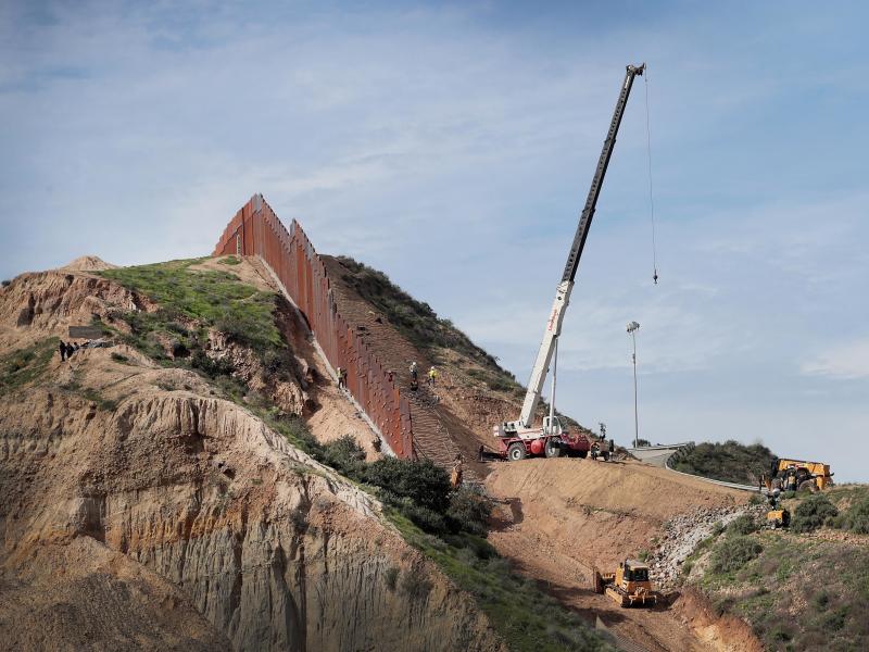 A section of border wall is constructed on the U.S. side of the border on Jan. 28 in Tijuana, Mexico. Congress and President Trump continue to spar over how much additional border security funding will be allotted. A section of border wall is constructed on the U.S. side of the border on Jan. 28 in Tijuana, Mexico. Congress and President Trump continue to spar over how much additional border security funding will be allotted.