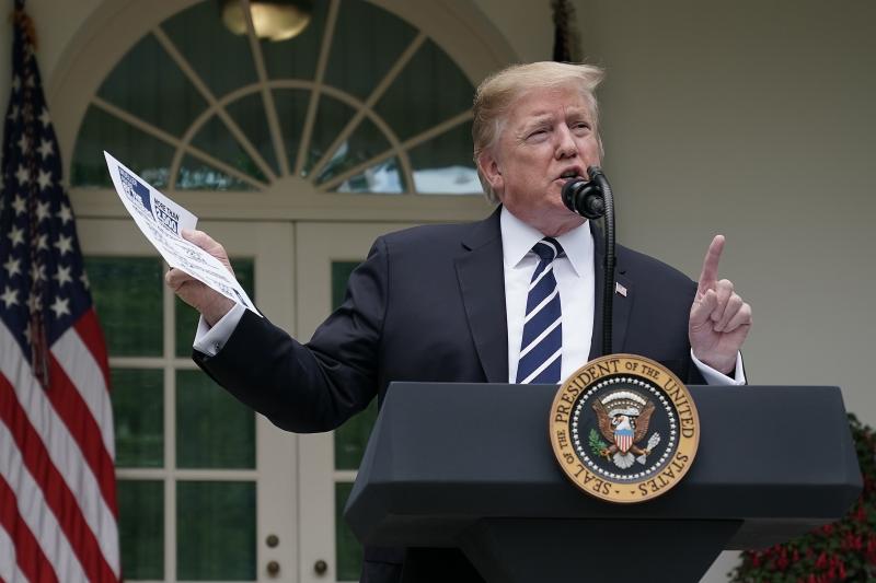President Trump Discusses Mueller Investigation In Rose Garden Of White House President Trump Discusses Mueller Investigation In Rose Garden Of White House