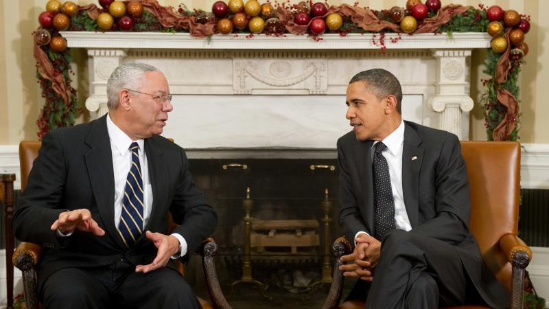 President Barack Obama speaks with former Secretary of State Colin Powell in the Oval Office on Dec. 1, 2010. Powell, who had broken his longtime Republican ties to endorse Obama in 2008, died Monday. President Barack Obama speaks with former Secretary of State Colin Powell in the Oval Office on Dec. 1, 2010. Powell, who had broken his longtime Republican ties to endorse Obama in 2008, died Monday.
