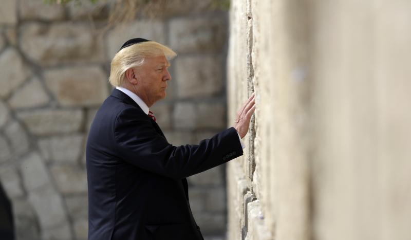 President Trump visits the Western Wall on Monday. President Trump visits the Western Wall on Monday.