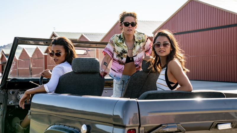 Elizabeth Banks directs the reboot of Charlie's Angel featuring Ella Balinska (from left), Kristen Stewart and Naomi Scott — and a whole bunch of wigs. Elizabeth Banks directs the reboot of Charlie's Angel featuring Ella Balinska (from left), Kristen Stewart and Naomi Scott — and a whole bunch of wigs.