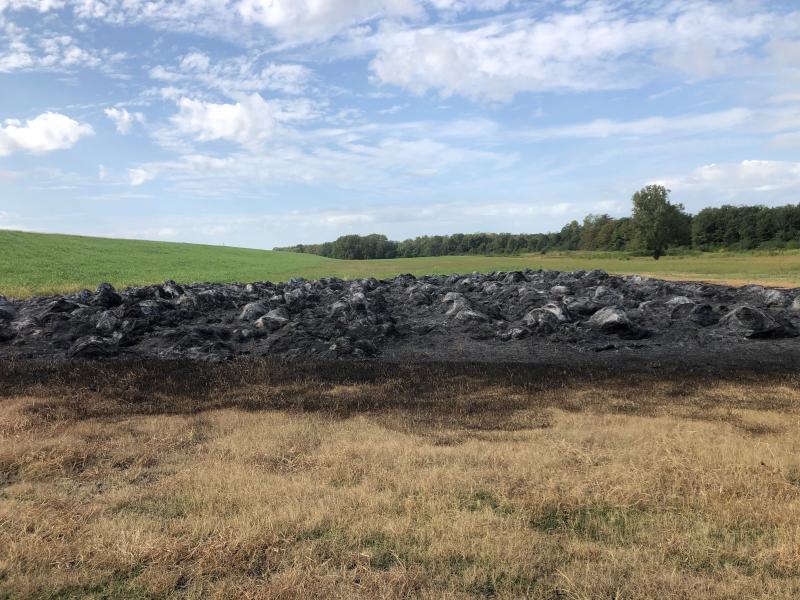 Vandals struck Terry Fuller's farm a few days ago, burning 367 bales of hay. Fuller is trying to limit use of a herbicide called dicamba, which has pitted farmers against each other. Vandals struck Terry Fuller's farm a few days ago, burning 367 bales of hay. Fuller is trying to limit use of a herbicide called dicamba, which has pitted farmers against each other.