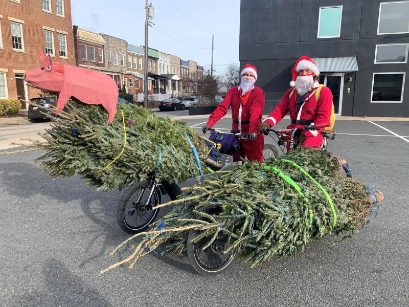 Mike Santoro, (left) and Todd Coleman prepare for a day of Pork 'N Pine deliveries in South Baltimore. Mike Santoro, (left) and Todd Coleman prepare for a day of Pork 'N Pine deliveries in South Baltimore.