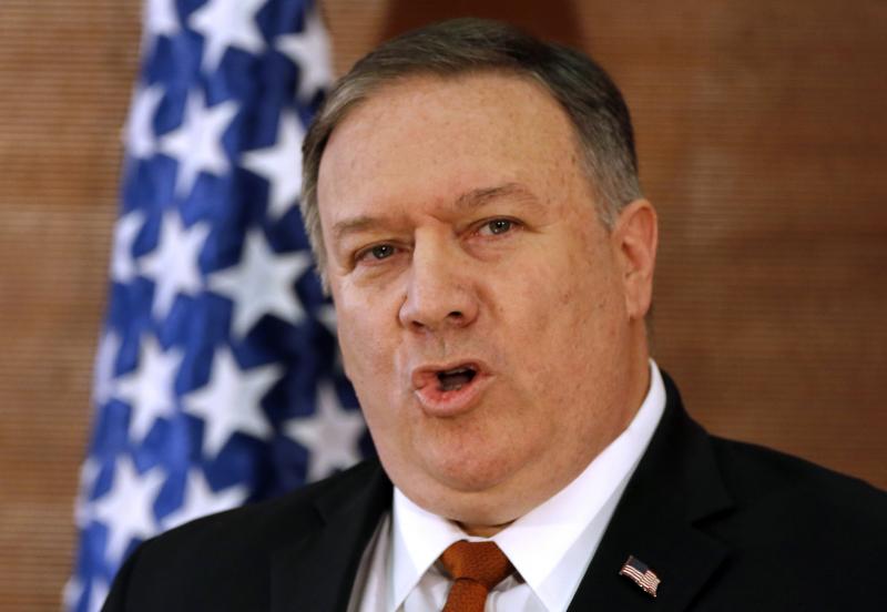U.S. Secretary of State Mike Pompeo delivers a speech at the American University in Cairo on Thursday that was a scathing rebuke of the Obama administration's Mideast policies. U.S. Secretary of State Mike Pompeo delivers a speech at the American University in Cairo on Thursday that was a scathing rebuke of the Obama administration's Mideast policies.