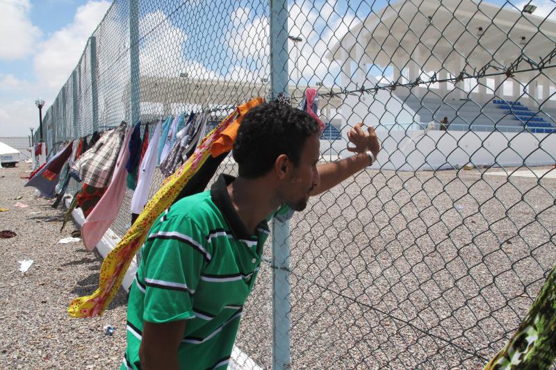 Hassan Farid, 23, was a medical resident at a big hospital in Yemen and is the son of a judge. It can be difficult and expensive to flee Yemen, and educated professionals are among the refugees who have reached the nearby African nation of Djibouti. Hassan Farid, 23, was a medical resident at a big hospital in Yemen and is the son of a judge. It can be difficult and expensive to flee Yemen, and educated professionals are among the refugees who have reached the nearby African nation of Djibouti.