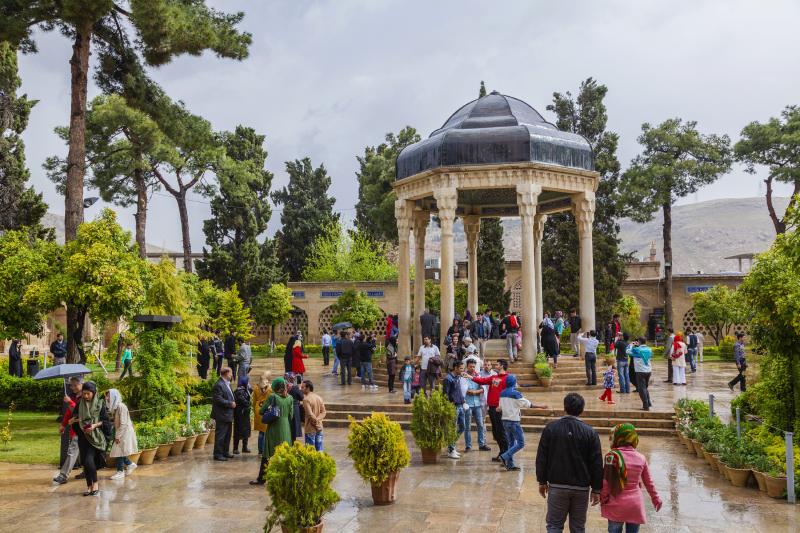 The power of the verses by 14th century Persian poet Hafez draws tourists to his tomb in Shiraz. The power of the verses by 14th century Persian poet Hafez draws tourists to his tomb in Shiraz.