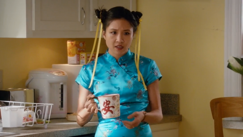 "Why are you dressed like Chun Li from Street Fighter?" Eddie asks his mom Jessica. "Why are you dressed like Chun Li from Street Fighter?" Eddie asks his mom Jessica.
