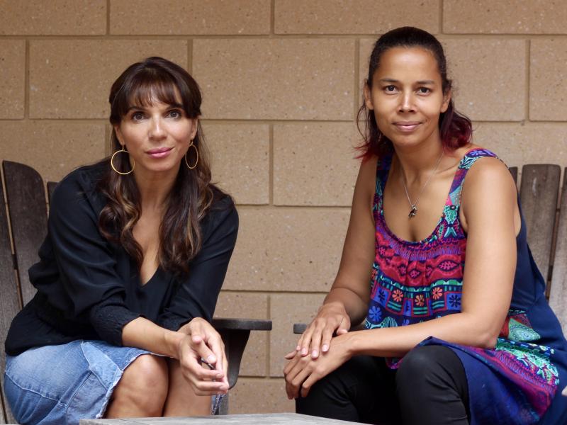 In the first episode of Amplify With Lara Downes, the pianist (left) speaks with singer-songwriter, banjo player and MacArthur "genius" Rhiannon Giddens. In the first episode of Amplify With Lara Downes, the pianist (left) speaks with singer-songwriter, banjo player and MacArthur "genius" Rhiannon Giddens.