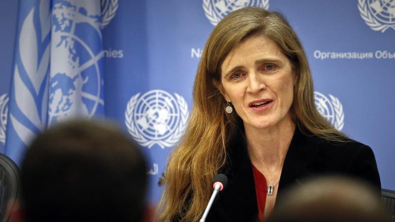 Samantha Power speaks on Jan. 13, 2017, during her final press conference as the U.S. Ambassador to the United Nations. Samantha Power speaks on Jan. 13, 2017, during her final press conference as the U.S. Ambassador to the United Nations.