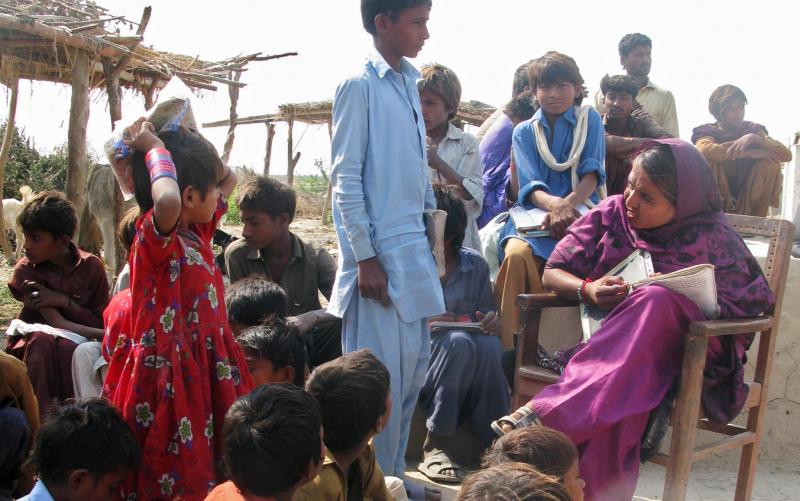 Aansoo Kohli is running a makeshift class in a cowshed for children who have no access to school. Aansoo Kohli is running a makeshift class in a cowshed for children who have no access to school.