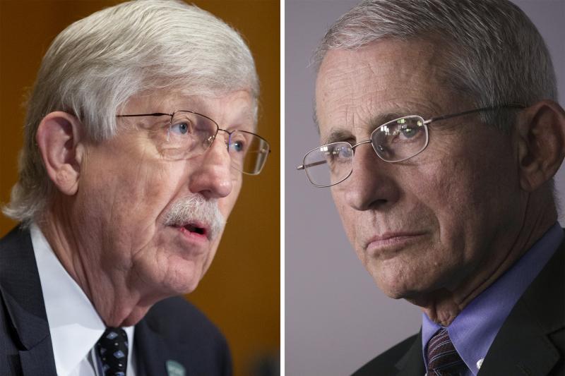 Dr. Francis Collins, left, and Dr. Anthony Fauci are two of the most public faces of the U.S. fight against the coronavirus pandemic. Dr. Francis Collins, left, and Dr. Anthony Fauci are two of the most public faces of the U.S. fight against the coronavirus pandemic.