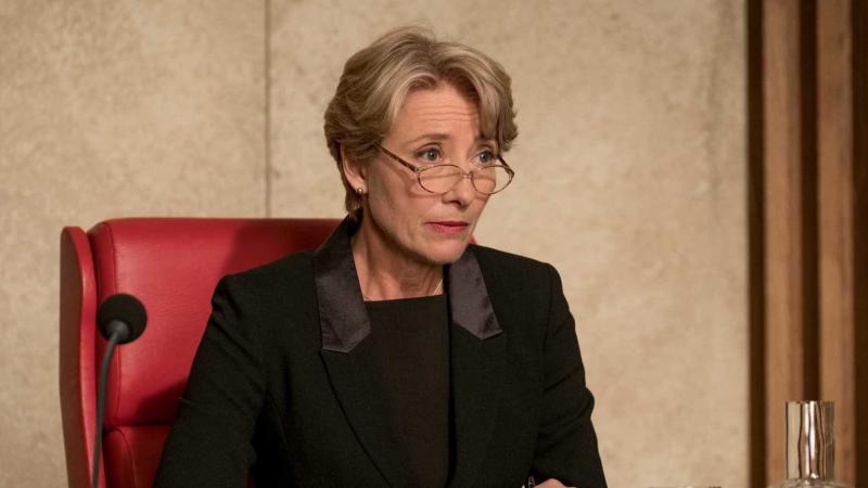 Fiona Maye (Emma Thompson) presides over a humorless script in The Children Act. Fiona Maye (Emma Thompson) presides over a humorless script in The Children Act.