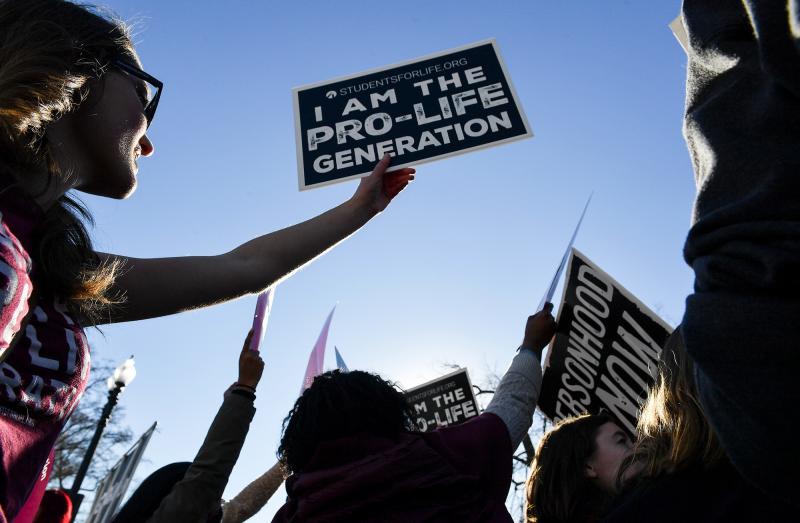 Opponents of abortion rights rallied outside the U.S. Supreme Court during The March for Life on Friday in Washington, D.C. Opponents of abortion rights rallied outside the U.S. Supreme Court during The March for Life on Friday in Washington, D.C.