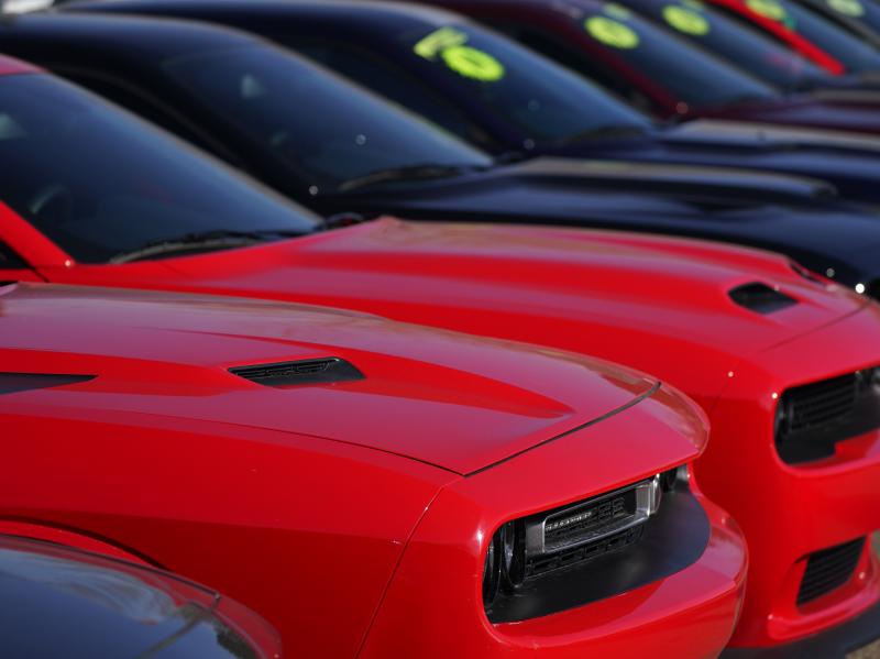Used Challengers sit in a long line at a Dodge dealership on Jan. 24 in Littleton, Colo. Used car prices may be peaking and that could help reinforce hopes for easing inflation. Used Challengers sit in a long line at a Dodge dealership on Jan. 24 in Littleton, Colo. Used car prices may be peaking and that could help reinforce hopes for easing inflation.
