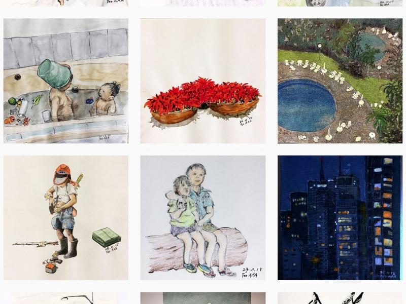 More than 100,000 Instagram users now follow Chanjae Lee's account, where he posts drawings for his grandchildren. More than 100,000 Instagram users now follow Chanjae Lee's account, where he posts drawings for his grandchildren.
