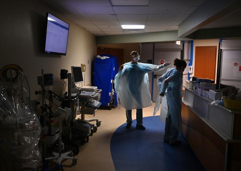 The ICU at Tampa General Hospital in Tampa, Fla., was 99% full this week, according to an internal report produced by the federal government. It's among numerous hospitals the report highlighted with ICUs filled to over 90% capacity. The ICU at Tampa General Hospital in Tampa, Fla., was 99% full this week, according to an internal report produced by the federal government. It's among numerous hospitals the report highlighted with ICUs filled to over 90% capacity.