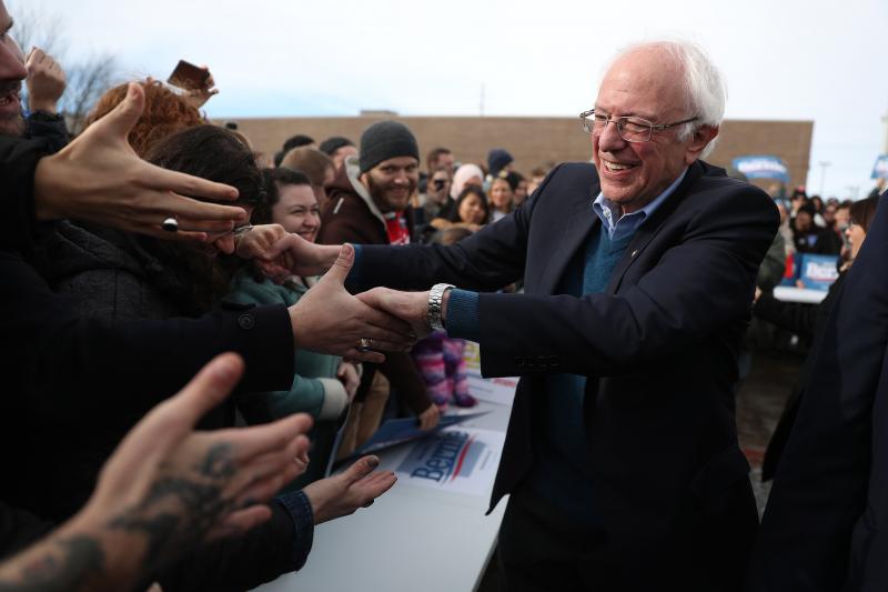 Vermont Sen. Bernie Sanders greets people at a campaign field office in Cedar Rapids, Iowa. Sanders is the slight favorite to win the caucuses, and he hopes it vaults him to the Democratic nomination. Vermont Sen. Bernie Sanders greets people at a campaign field office in Cedar Rapids, Iowa. Sanders is the slight favorite to win the caucuses, and he hopes it vaults him to the Democratic nomination.