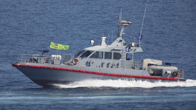 Iran says its military seized a foreign oil tanker in the Strait of Hormuz. In this 2018 photo, a boat from the Islamic Revolutionary Guard Corps' naval force is seen in the Persian Gulf, near the strait. Iran says its military seized a foreign oil tanker in the Strait of Hormuz. In this 2018 photo, a boat from the Islamic Revolutionary Guard Corps' naval force is seen in the Persian Gulf, near the strait.