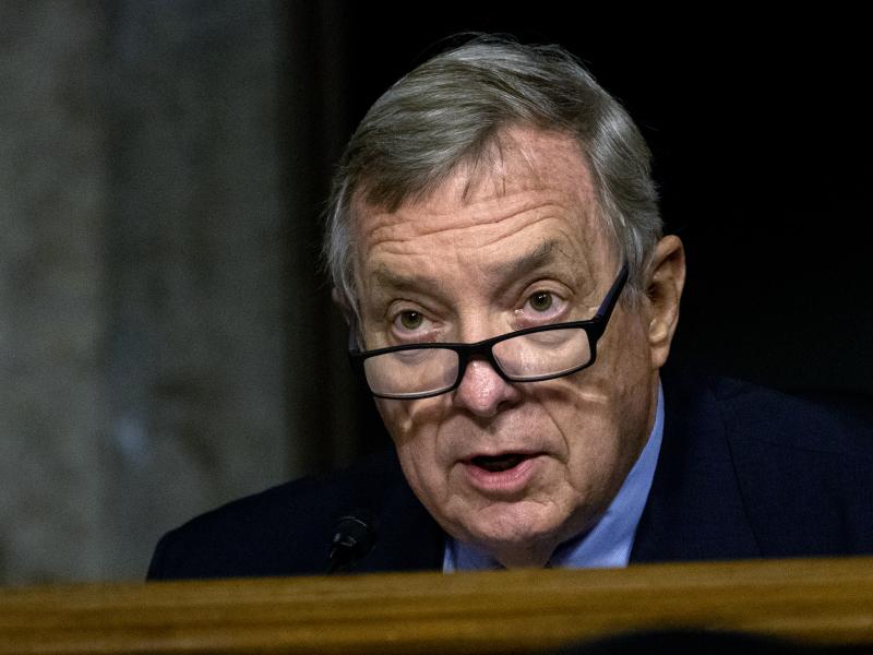 Sen. Richard Durbin, D-Ill., speaks during a Senate Judiciary Committee oversight hearing in August. Sen. Richard Durbin, D-Ill., speaks during a Senate Judiciary Committee oversight hearing in August.