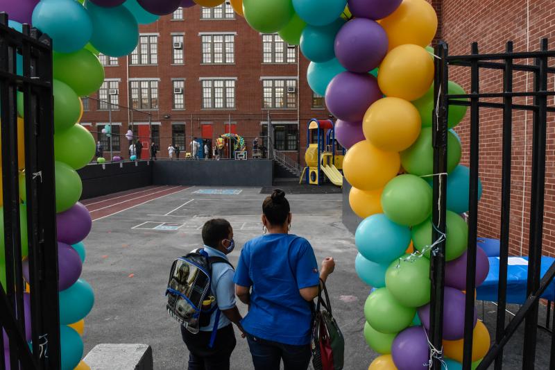 For the first time since the beginning of the Covid-19 pandemic, all of New York City's public school students are expected to return to classes in person today. For the first time since the beginning of the Covid-19 pandemic, all of New York City's public school students are expected to return to classes in person today.