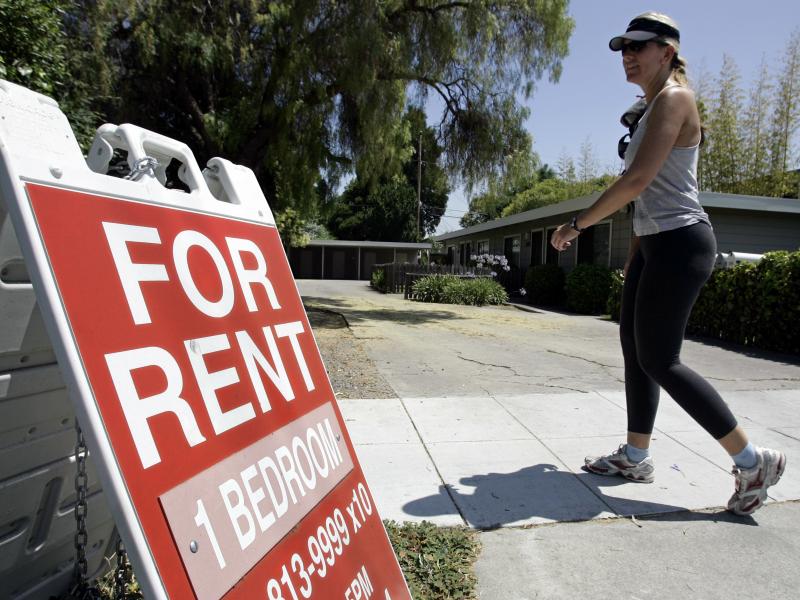 A for rent sign in Palo Alto, California. Across the country rents are on the rise, in part due to a historic shortage of homes either to rent or buy. A for rent sign in Palo Alto, California. Across the country rents are on the rise, in part due to a historic shortage of homes either to rent or buy.
