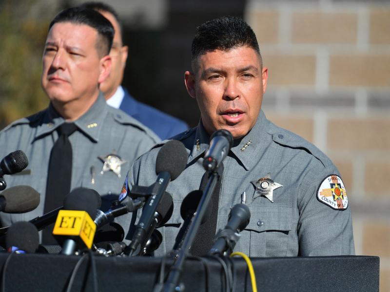 Santa Fe County Sheriff Adan Mendoza speaks during a press briefing Wednesday. Santa Fe County Sheriff Adan Mendoza speaks during a press briefing Wednesday.