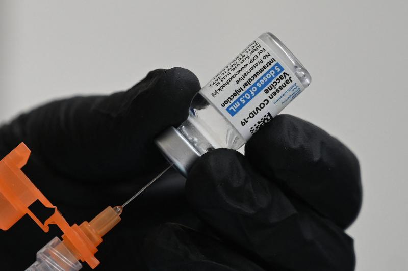A nurse fills a syringe with Johnson & Johnson's COVID-19 vaccine at a clinic in Pasadena, Calif., on Thursday. A nurse fills a syringe with Johnson & Johnson's COVID-19 vaccine at a clinic in Pasadena, Calif., on Thursday.
